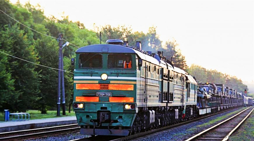 Troop train awaiting departure