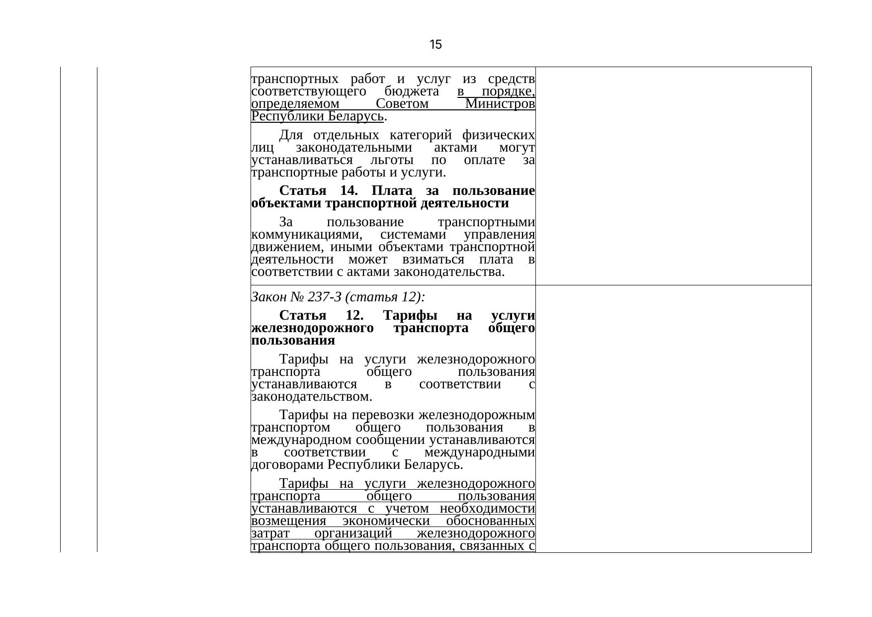 Belarusian Railway letter No. 25-03-19/7574 of 3 August 2021: review of Belarusian legislation under the Union programme (Page 16 of 51)