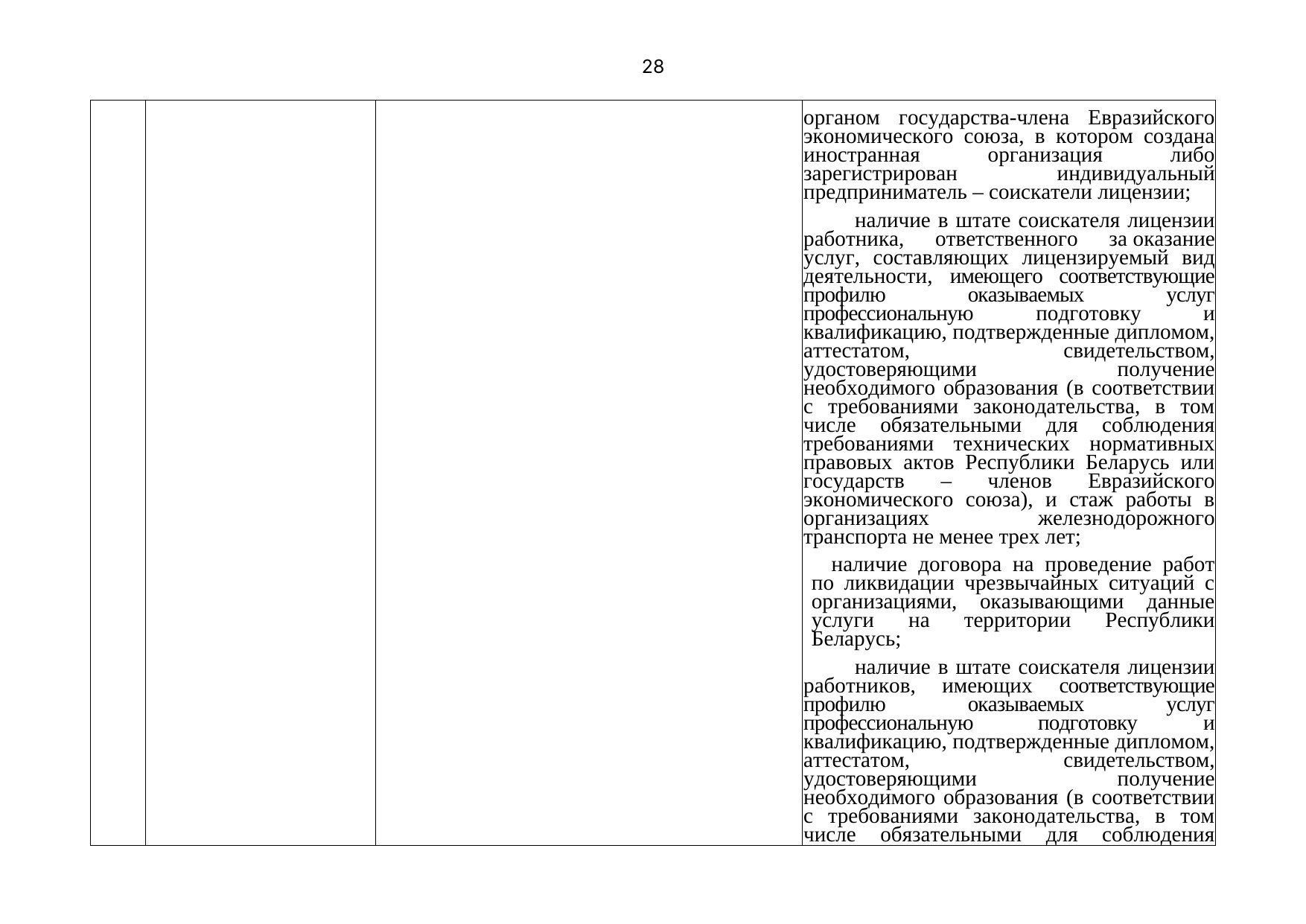 Belarusian Railway letter No. 25-03-19/7574 of 3 August 2021: review of Belarusian legislation under the Union programme (Page 29 of 51)