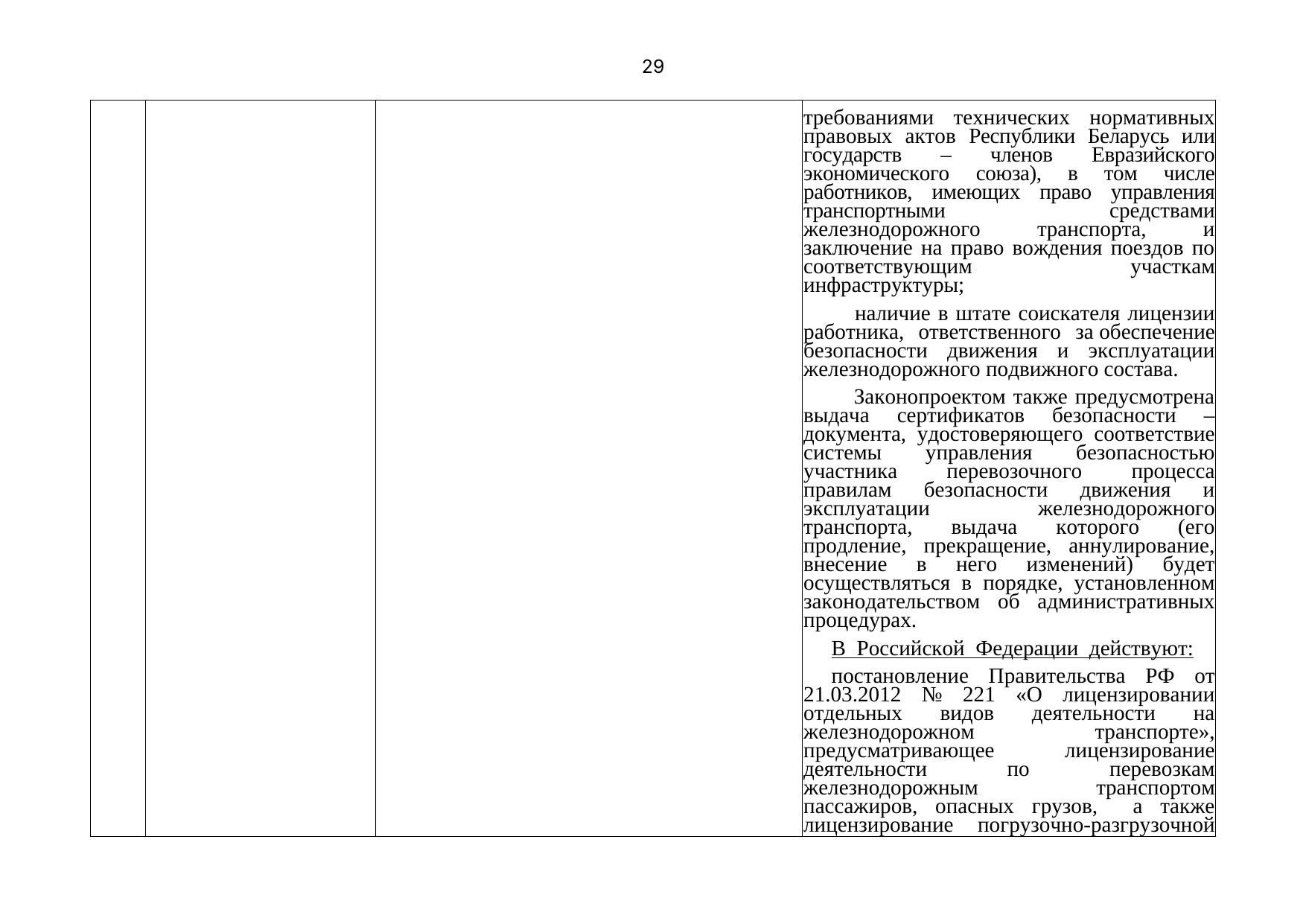 Belarusian Railway letter No. 25-03-19/7574 of 3 August 2021: review of Belarusian legislation under the Union programme (Page 30 of 51)