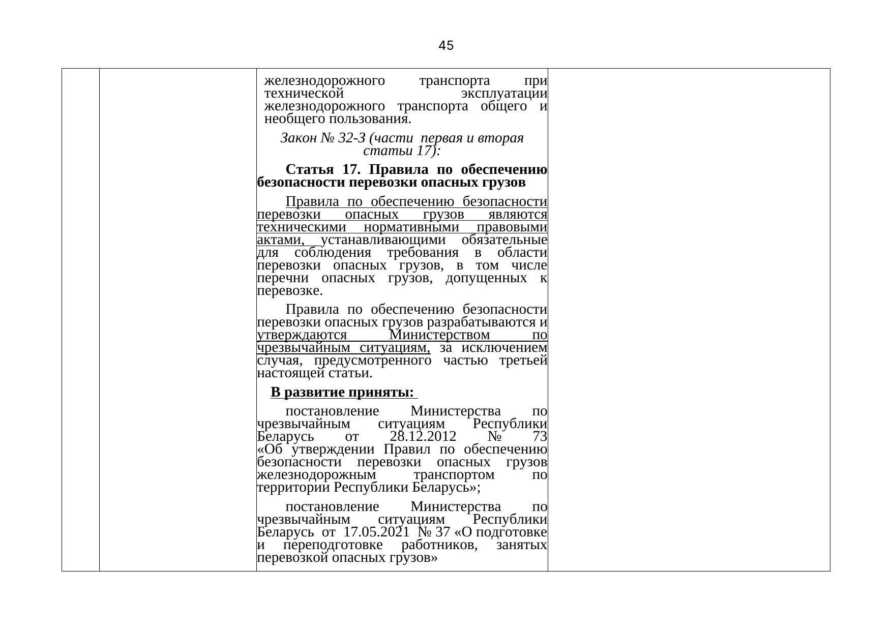 Belarusian Railway letter No. 25-03-19/7574 of 3 August 2021: review of Belarusian legislation under the Union programme (Page 46 of 51)